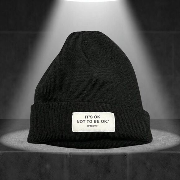 It’s OK Not To Be OK Black Knit Beanie - Picture 1 of 4